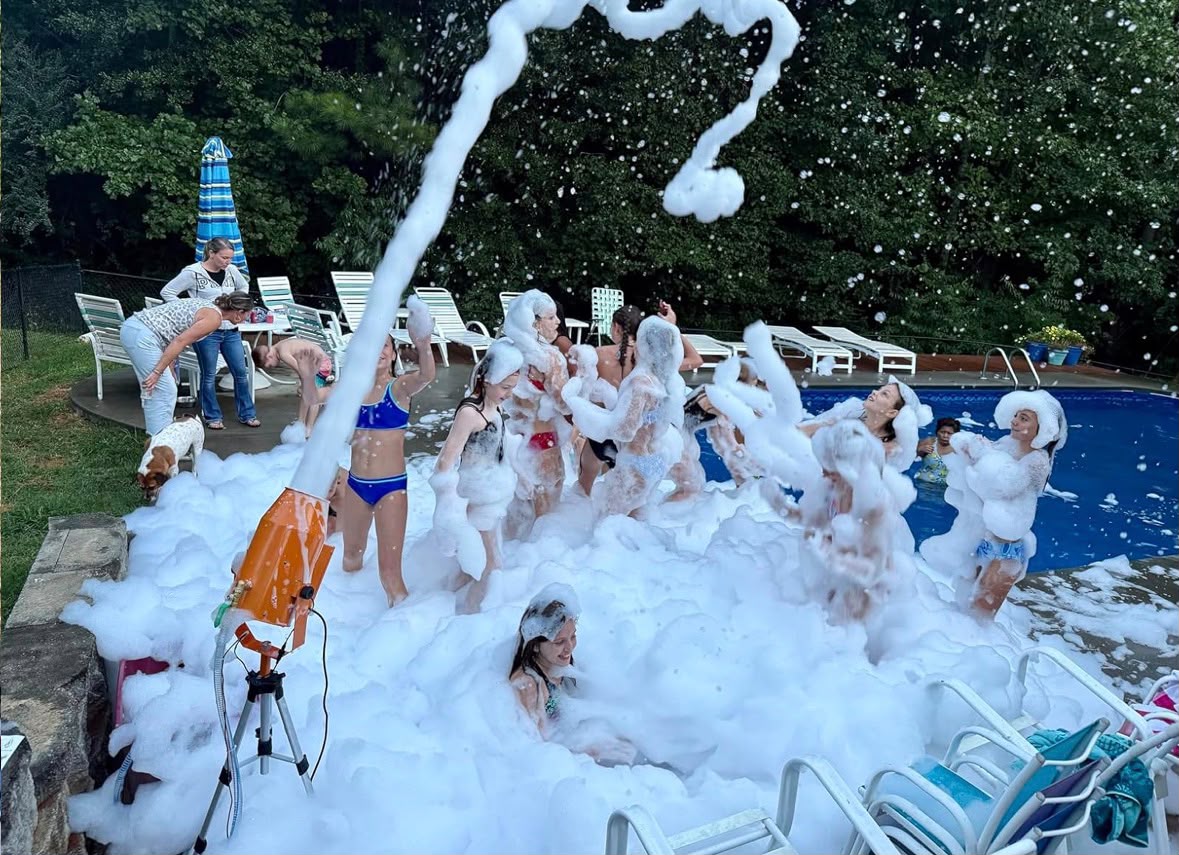 Foam machine party setup 3